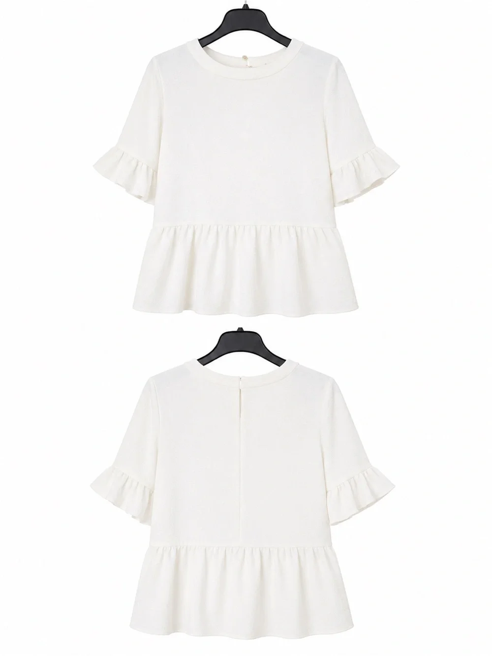 kate spade White Ruffle Peplum Top